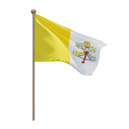 Mât de drapeau de la cité du Vatican  3D Flag