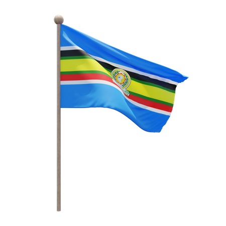 Mât de drapeau de la communauté est-africaine  3D Flag