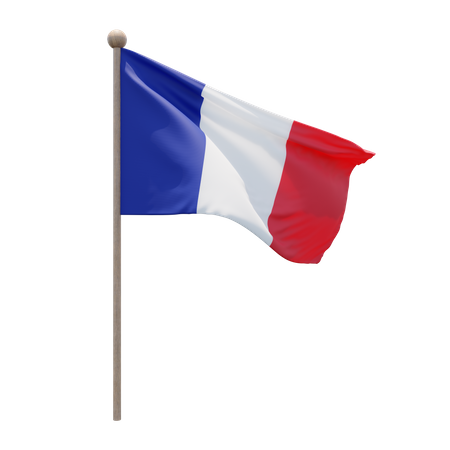 Mât de drapeau de la france  3D Icon