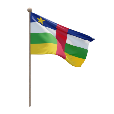 Mât de drapeau de la république centrafricaine  3D Flag