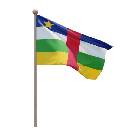 Mât de drapeau de la république centrafricaine  3D Icon