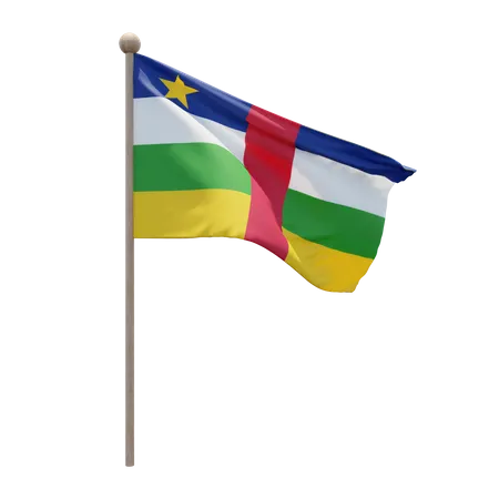 Mât de drapeau de la république centrafricaine  3D Icon