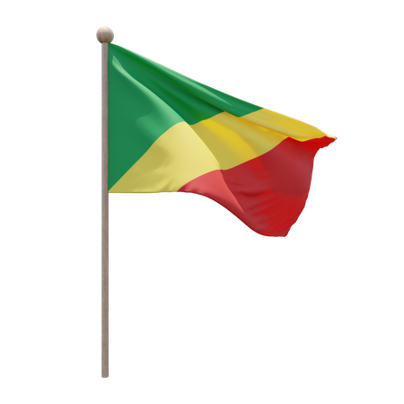 Mât de drapeau de la république du congo  3D Flag