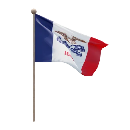 Mât de drapeau de l'Iowa  3D Flag