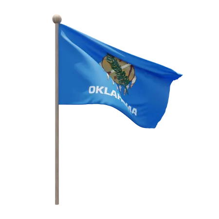 Mât de drapeau de l'Oklahoma  3D Flag