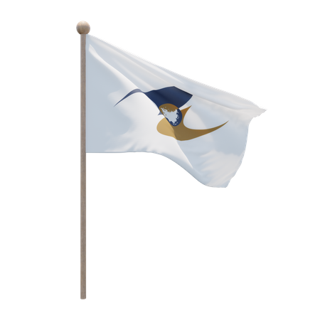 Mât de drapeau de l'Union économique eurasienne  3D Flag