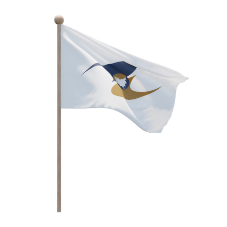 Mât de drapeau de l'Union économique eurasienne  3D Flag