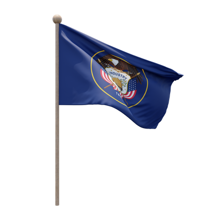 Mât de drapeau de l'Utah  3D Flag