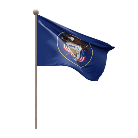 Mât de drapeau de l'Utah  3D Flag