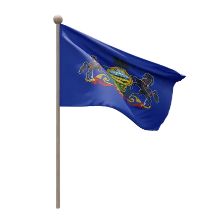 Mât de drapeau de Pennsylvanie  3D Flag