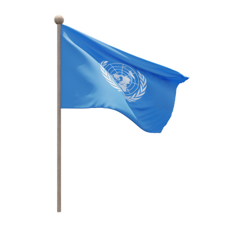 Mât de drapeau des nations unies  3D Flag