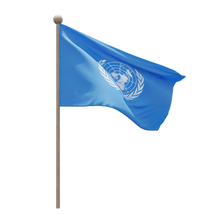 Mât de drapeau des nations unies  3D Flag