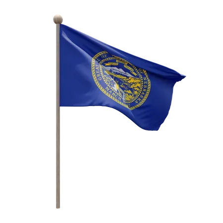 Mât de drapeau du Nebraska  3D Flag