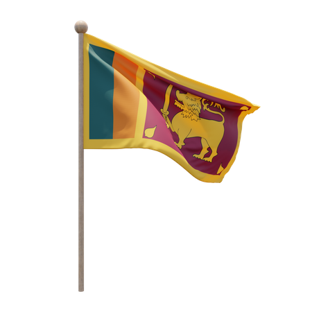 Mât de drapeau du Sri Lanka  3D Flag