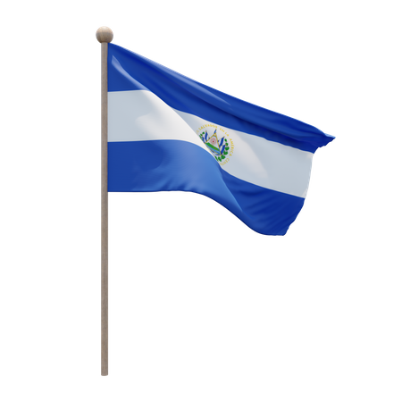 Mât de drapeau du Salvador  3D Flag