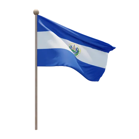 Mât de drapeau du Salvador  3D Flag