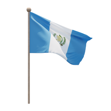 Mât de drapeau du Guatemala  3D Flag