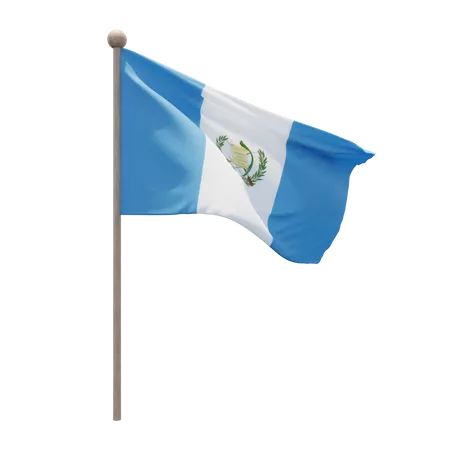 Mât de drapeau du Guatemala  3D Flag