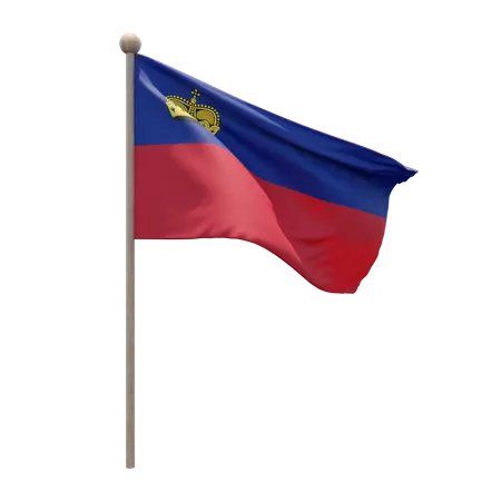 Mât de drapeau du Liechtenstein  3D Flag