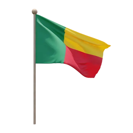 Mât de drapeau du Bénin  3D Flag