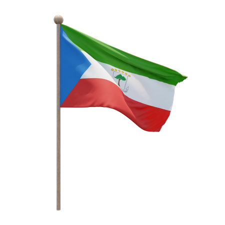 Mât de drapeau de la Guinée équatoriale  3D Flag