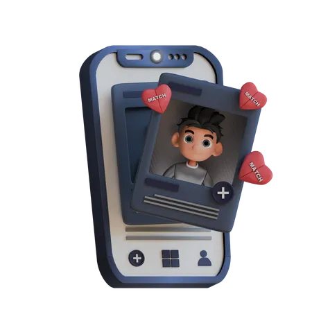 Match Boy Dating App  3D Icon