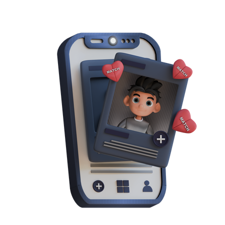Match Boy Dating App  3D Icon