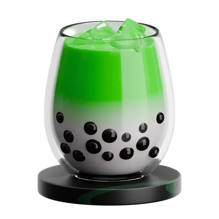 抹茶バブルティー  3D Icon