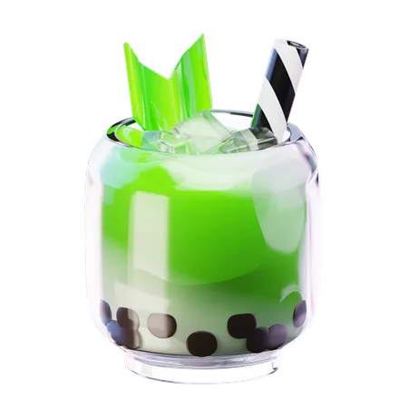 Matcha Bubbles Icon 3 D Icon Drink Isolated On Transparent Background 3 D Illustration High Resolution 3D Icon