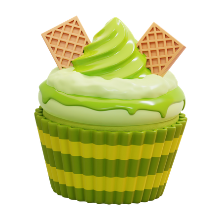 Matcha cupcake  3D Icon