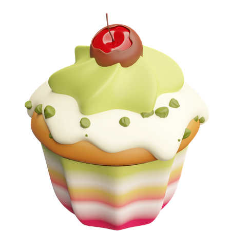 Matcha Cupcake  3D Icon