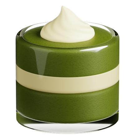 Matcha Dessert A Glass  3D Icon