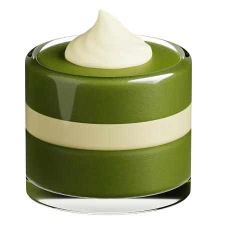 Matcha Dessert A Glass  3D Icon