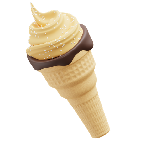 Matcha Ice Cream Cone  3D Icon