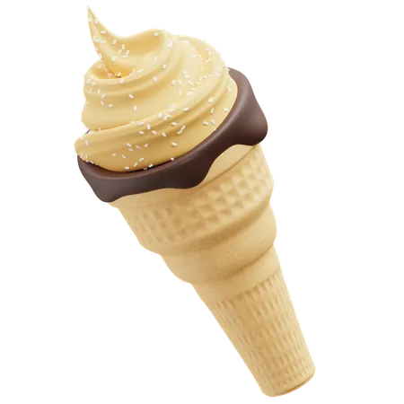 Matcha Ice Cream Cone  3D Icon