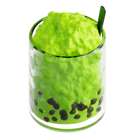 Granité au matcha latte et au boba  3D Icon