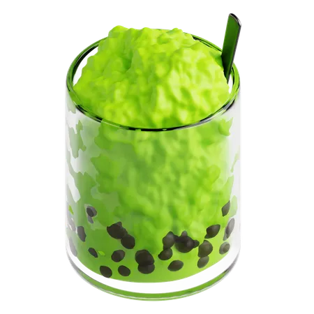 Matcha Latte Granita With Boba  3D Icon