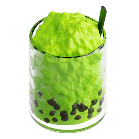 Granizado de matcha latte con boba  3D Icon