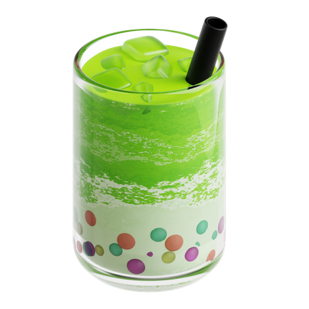 Matcha Rainbow Bubble Tea  3D Icon