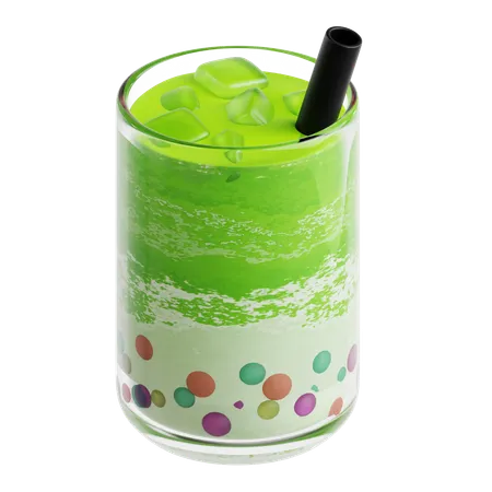 Matcha Rainbow Bubble Tea  3D Icon