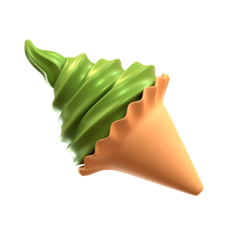 Matcha-Softeis-Tüte  3D Icon