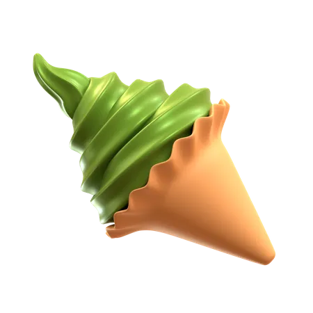 Matcha-Softeis-Tüte  3D Icon
