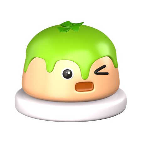 Matcha Topping Cake Wink  3D Icon