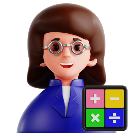 Matemática feminina  3D Icon