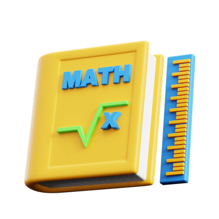 Math Book And Ruler  3D Icon