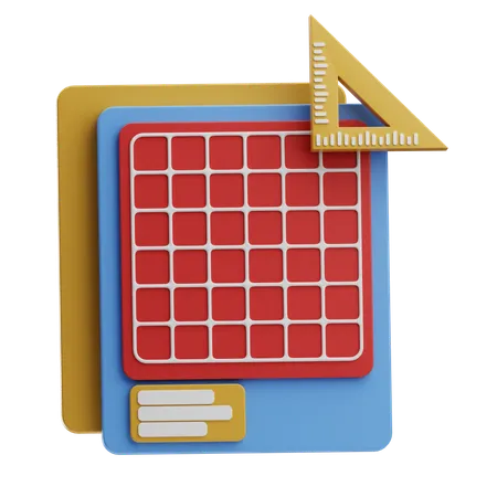 Math Grid With Ruler  3D Icon