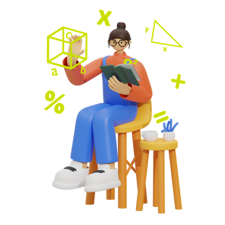 Math Learning  3D Illustration