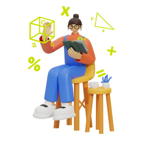 Math Learning  3D Illustration