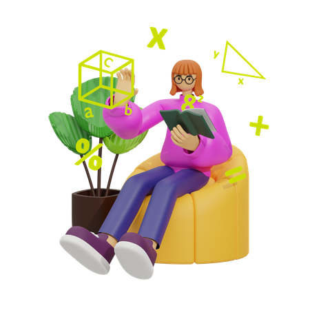 Math learning  3D Illustration