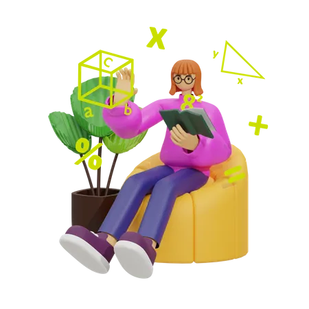 Math learning  3D Illustration